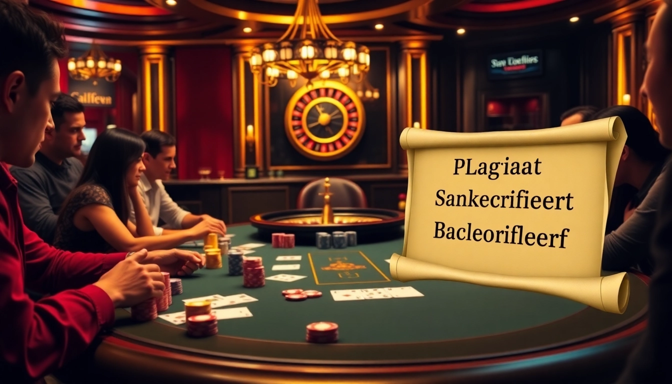 Intense players strategize at a poker table, revealing the Plagiat Scanner Bachelorarbeit concept amidst the gambling atmosphere.