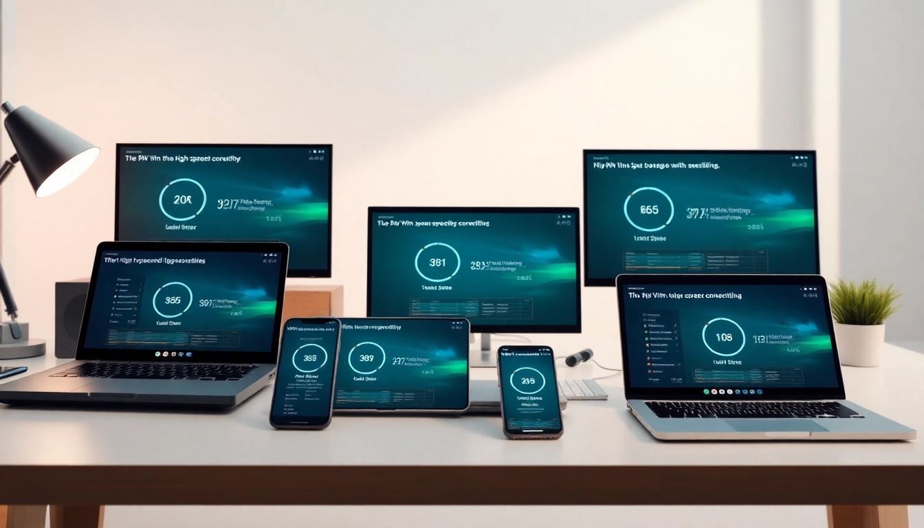 快连官网在明亮、专业的环境中跨多设备展示友好易用的 VPN 应用界面。