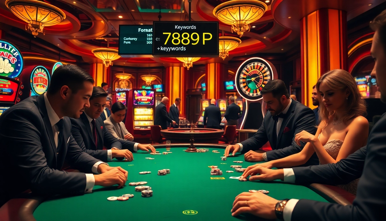 Engaging casino scene showcasing 789P with poker cards, chips, and roulette wheel highlighting high-stakes gambling.