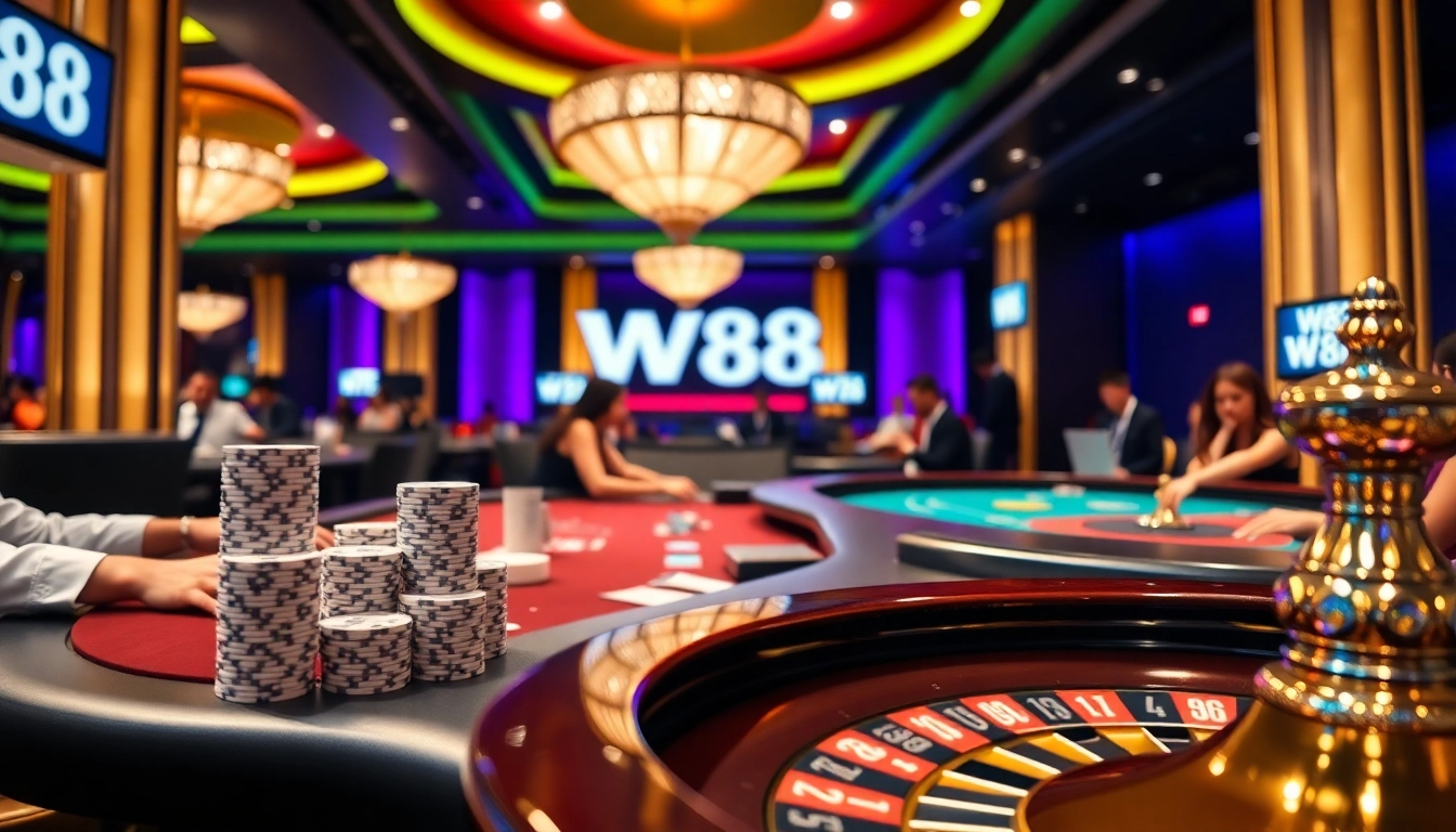 Players enjoying various games at W88 casino, showcasing excitement and winning strategies.