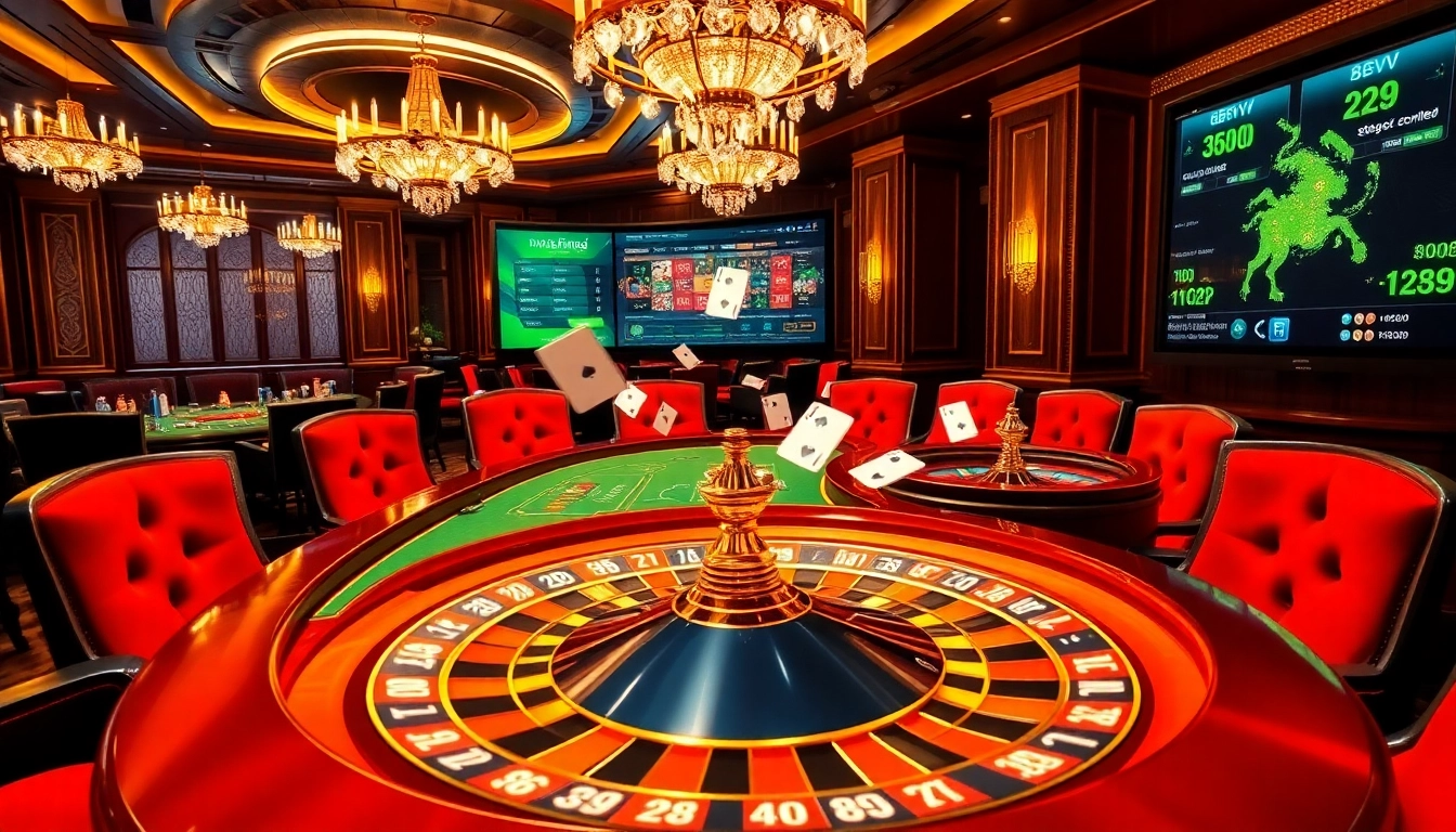 Players at an 88VV poker table enjoying high-stakes action in a luxurious casino setting.