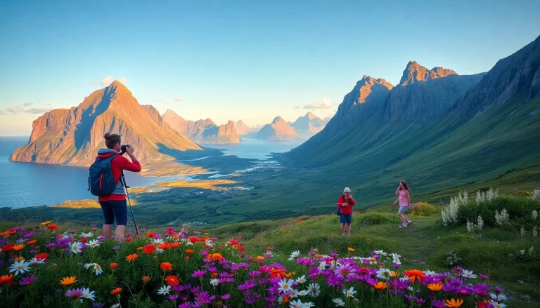 Atemberaubende Sommerlandschaft auf den Lofoten, Norwegen, mit Fokus auf Familienabenteuer im Urlaub in Skandinavien.