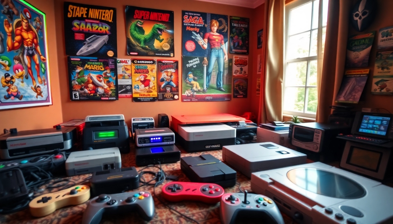 Play Free Classic Retro Games Online with iconic retro consoles in a cozy, nostalgic setting.