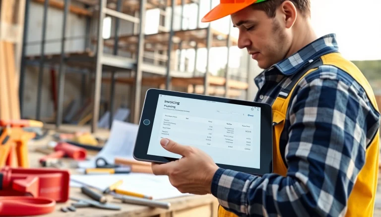 Rechnungsprogramme Handwerk in Aktion bei einem Handwerker, der Software verwendet.