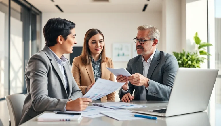 Kreditvergleich - Finanzberater erklärt Zahlungsmöglichkeiten in hellem Büro