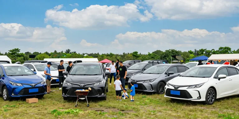 Engagierte Toyota-Fans teilen Geschichten während eines lebhaften Treffens, für Toyota-Fans, die Gemeinschaftsbeziehungen genießen.