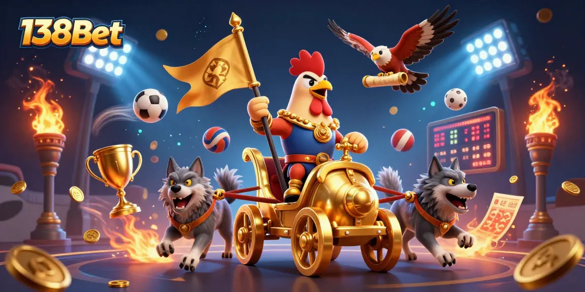 Experience 138Bet's thrilling sports betting with dynamic game elements in a vibrant casino atmosphere.